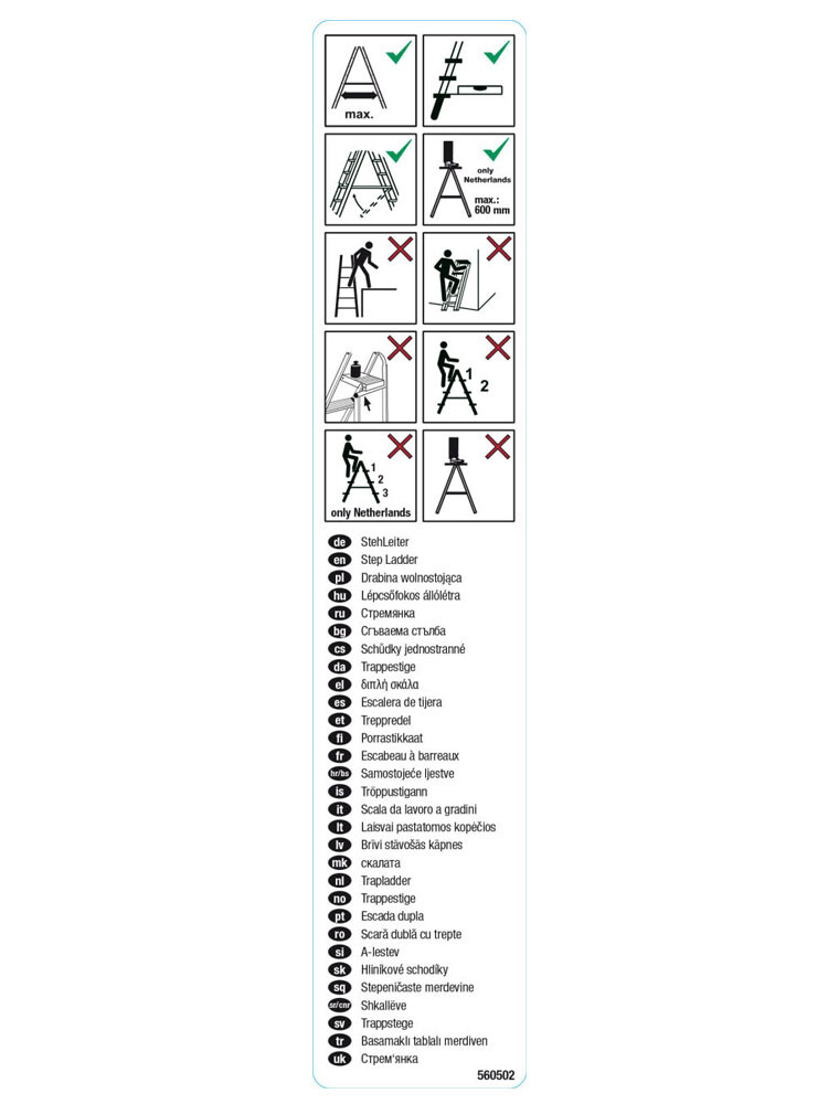Krause etykieta informacyjna "Drabiny wolnostojące" (5 szt.)