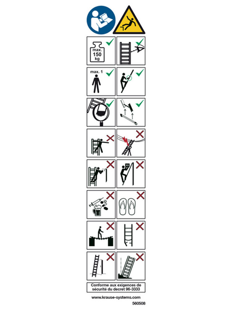 Krause Etykieta "Ogólna informacje o drabinach bez klasyfikacji" (5 szt.)
