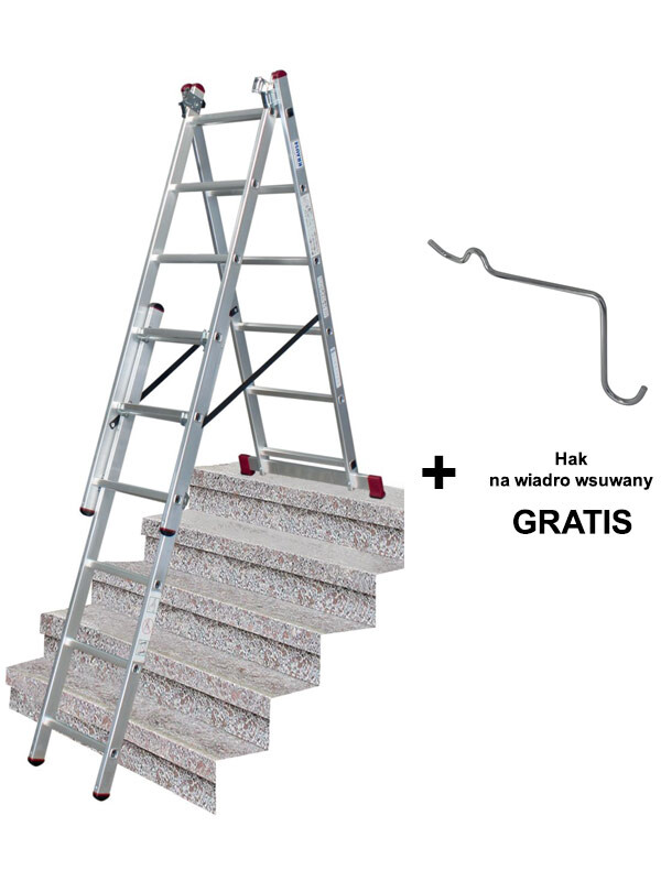 KRAUSE CORDA drabina aluminiowa wielofunkcyjna na SCHODY 3x6