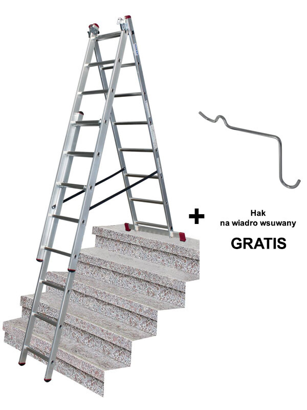 KRAUSE CORDA drabina aluminiowa wielofunkcyjna na SCHODY 3x8