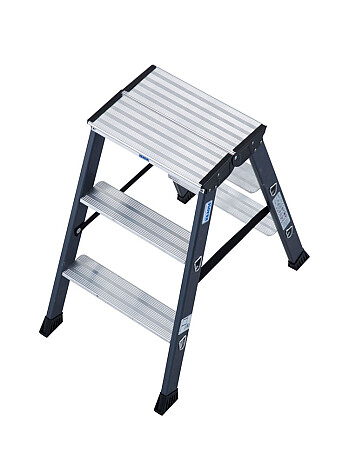 KRAUSE SePro D Drabina anodowana dwustronna 3 stopnie