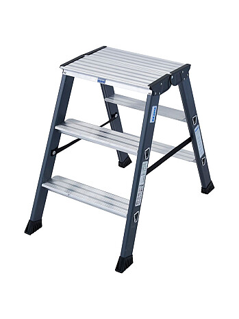 KRAUSE SePro D Drabina anodowana dwustronna 3 stopnie