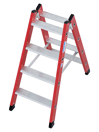 KRAUSE drabina dwustronna z podłużnicami z tworzywa sztucznego 2x4 stopnie