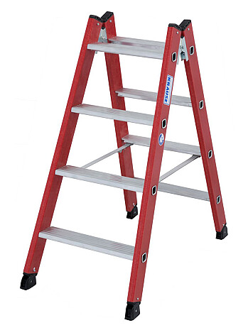 KRAUSE drabina dwustronna z podłużnicami z tworzywa sztucznego 2x4 stopnie