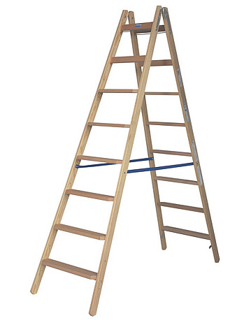 KRAUSE STABILO drabina drewniana dwustronna ze stopniami/szczeblami 2x8