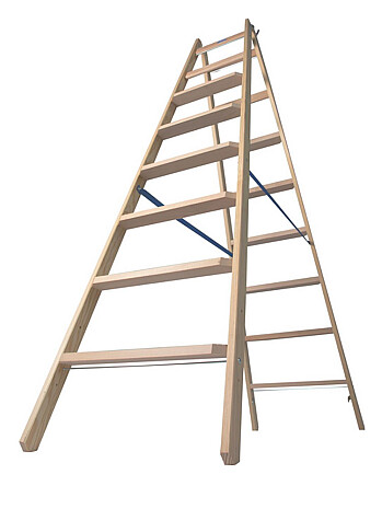 KRAUSE STABILO drabina drewniana dwustronna ze stopniami/szczeblami 2x8