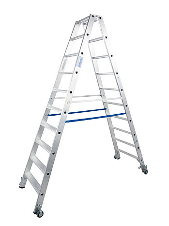 KRAUSE STABILO Drabina dwustronna z rolkami 2x10 stopni
