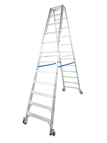 KRAUSE STABILO Drabina dwustronna z rolkami 2x12 stopni