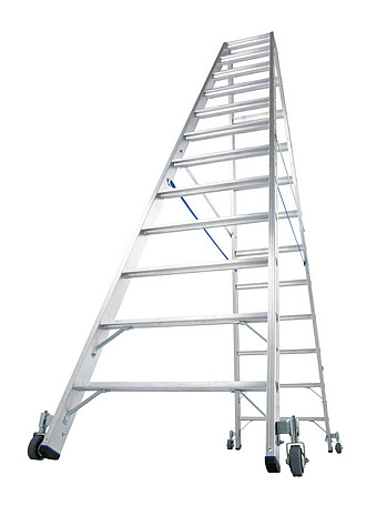 KRAUSE STABILO Drabina dwustronna z rolkami 2x12 stopni
