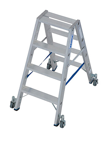 KRAUSE STABILO Drabina dwustronna z rolkami 2x4 stopnie