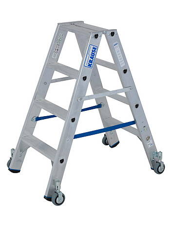 KRAUSE STABILO Drabina dwustronna z rolkami 2x4 stopnie