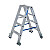 KRAUSE STABILO Drabina dwustronna z rolkami 2x4 stopnie
