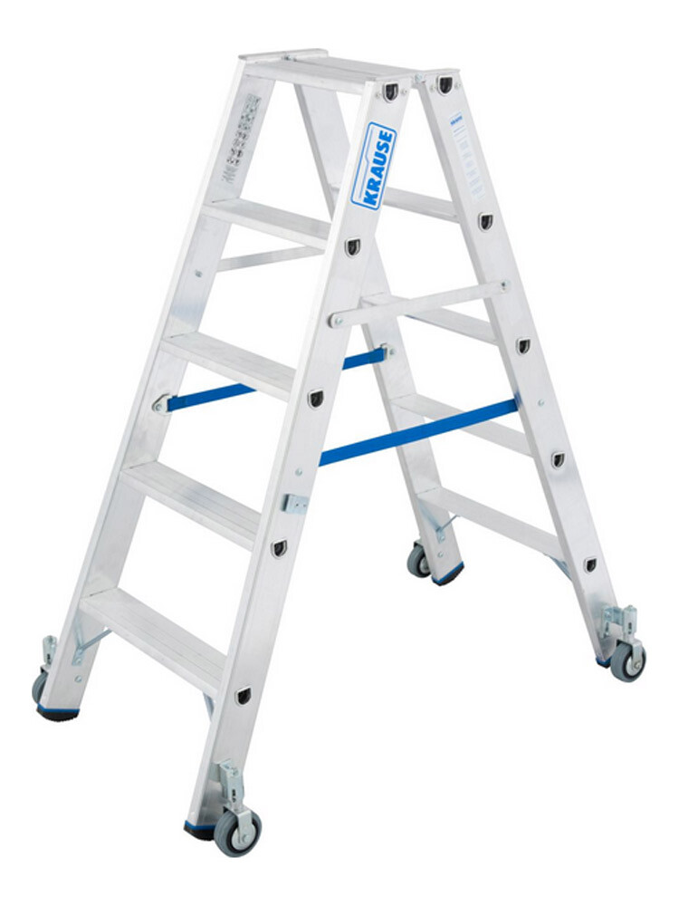 KRAUSE STABILO Drabina dwustronna z rolkami 2x5 stopni