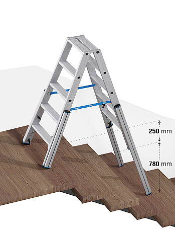 KRAUSE Stabilo teleskopowa drabina na schody, dwustronna 2x5 stopni