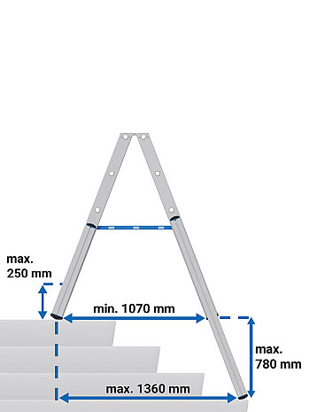 KRAUSE Stabilo teleskopowa drabina na schody, dwustronna 2x5 stopni