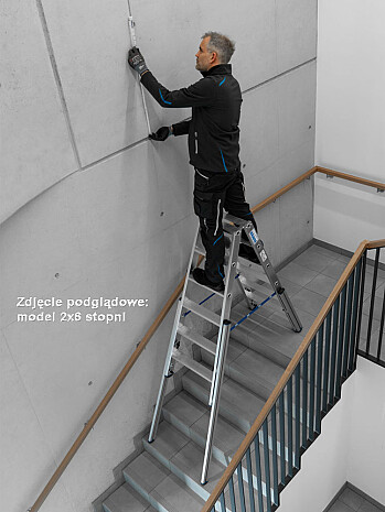 KRAUSE Stabilo teleskopowa drabina na schody, dwustronna 2x6 stopni