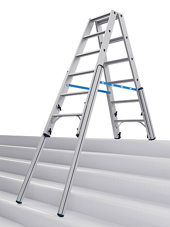 KRAUSE Stabilo teleskopowa drabina na schody, dwustronna 2x6 stopni