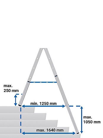 KRAUSE Stabilo teleskopowa drabina na schody, dwustronna 2x6 stopni