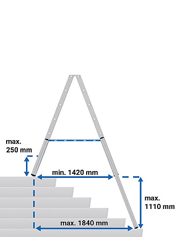 KRAUSE Stabilo teleskopowa drabina na schody, dwustronna 2x7 stopni