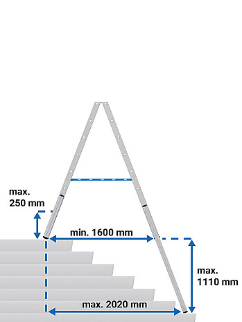 KRAUSE Stabilo teleskopowa drabina na schody, dwustronna 2x8 stopni