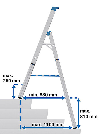 KRAUSE Stabilo teleskopowa drabina na schody, wolnostojąca jednostronna 4 stopniowa