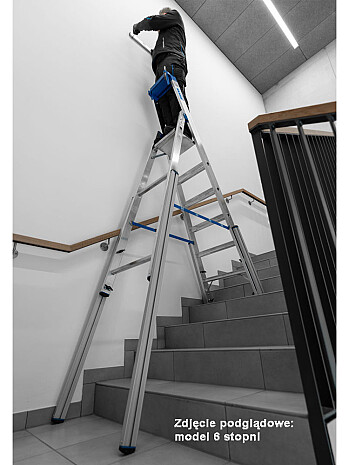 KRAUSE Stabilo teleskopowa drabina na schody, dwustronna 2x7 stopni