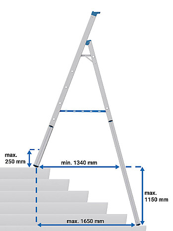 KRAUSE Stabilo teleskopowa drabina na schody, wolnostojąca jednostronna 7 stopniowa
