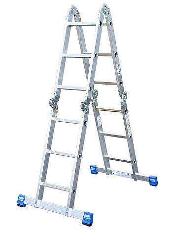 KRAUSE Stabilo uniwersalna drabina przegubowa z platformą 4x3 szczeble