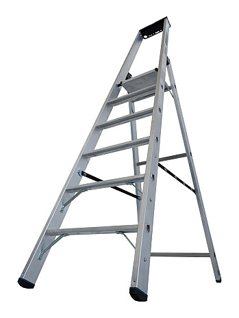 KRAUSE Drabina wolnostojąca z 6 stopniami i wysokim pałąkiem nośność do 225 kg