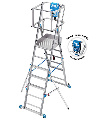 KRAUSE Stabilo SkyMatic jezdny podest roboczy z regulowaną wysokością 1 x 5-9 szczebli