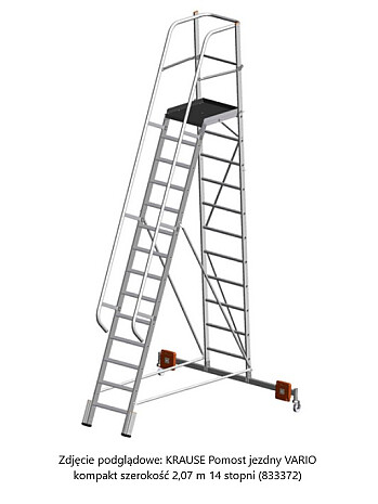 KRAUSE Pomost jezdny VARIO kompakt szerokość 2,07 m 10 stopni