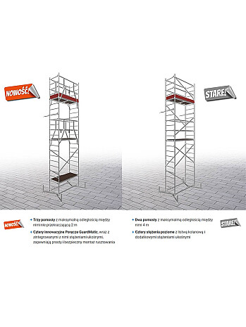 KRAUSE ClimTec rusztowanie z rolkami 150 mm wys. rob. 7,00 m  | system GUARDMATIC