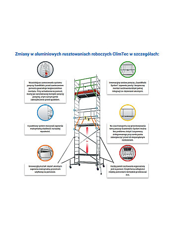 KRAUSE ClimTec rusztowanie z rolkami 150 mm wys. rob. 7,00 m  | system GUARDMATIC