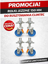 Oferta miesiąca! KRAUSE Zestaw rolek 150 mm z regulacją wysokości do rusztowania ClimTec (4 sztuki) Oferta miesiąca! KRAUSE Zestaw rolek 150 mm z regulacją wysokości do rusztowania ClimTec (4 sztuki)