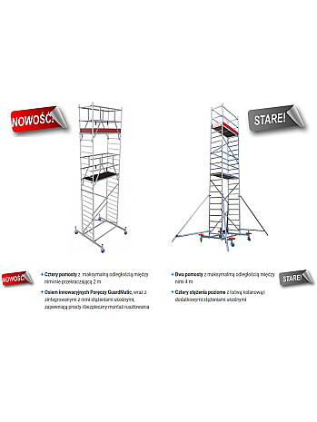 KRAUSE MobilTec rusztowanie jezdne wys. rob. 6,85 m + rolki | system GUARDMATIC