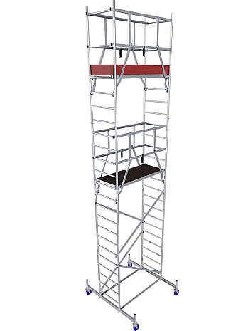 KRAUSE MobilTec rusztowanie jezdne wys. rob. 6,85 m + rolki | system GUARDMATIC