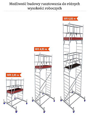KRAUSE MobilTec rusztowanie jezdne wys. rob. 6,85 m + rolki | system GUARDMATIC