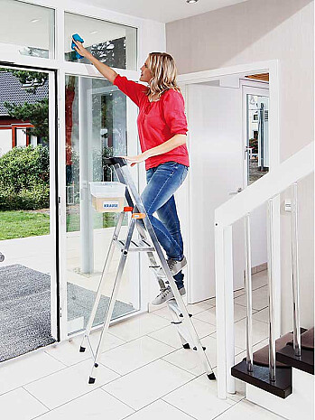 KRAUSE SAFETY drabina aluminiowa 6 stopni z PÓŁKĄ