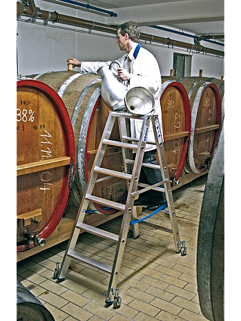 KRAUSE STABILO Drabina dwustronna z rolkami 2x6 stopni